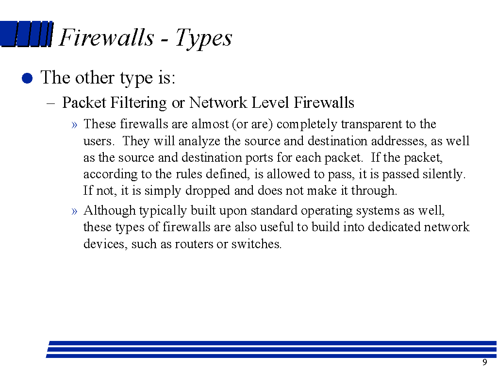 Firewalls - Types