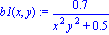 b1(x, y) := .7/(x^2*y^2+.5)