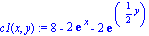 c1(x, y) := 8-2*exp(x)-2*exp(1/2*y)